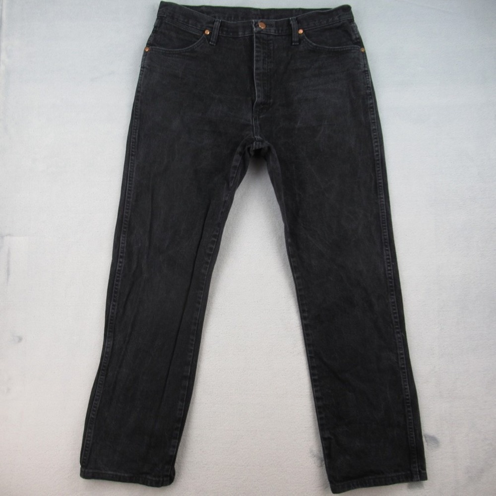 Wrangler Mens Black Cowboy Cut Original Fit Straight Leg Denim Jeans 36x32